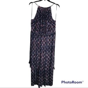 Lucky Brand Maxi abstract pattern dress with cinched stretchy waist